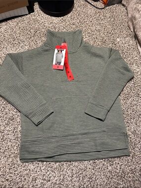 Kirkland Signature Olive Green Ribbed Quarter-Zip Pullover